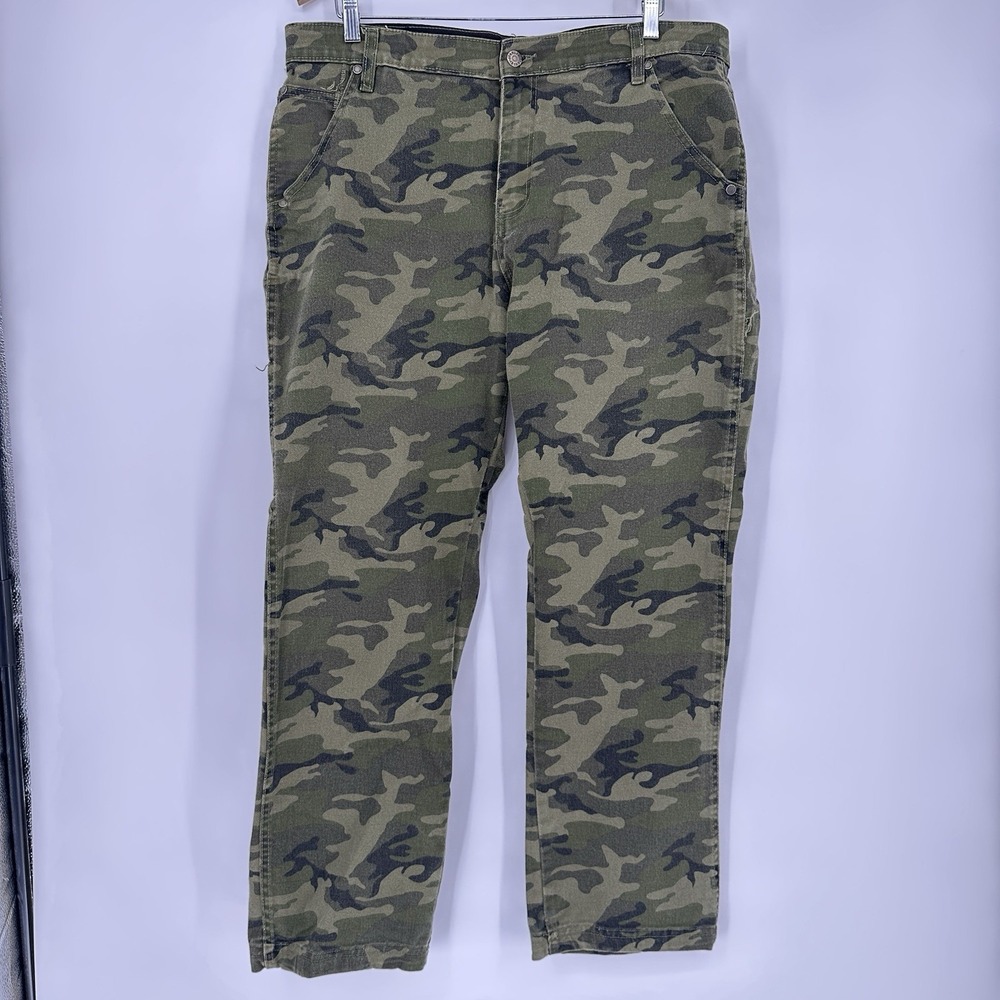 Stanley Flex camo workwear Carpenter pants men's size 38 canvas SEE DESC